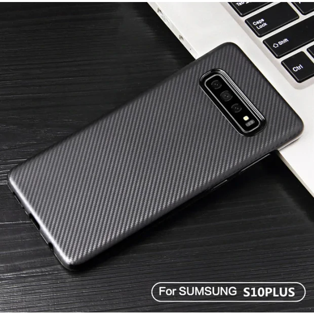 Husa Silicon Samsung Galaxy S10, Carbon Negru Mat