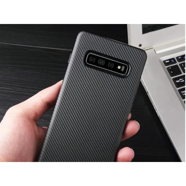 Husa Silicon Samsung Galaxy S10 E,  Negru Carbon Mat