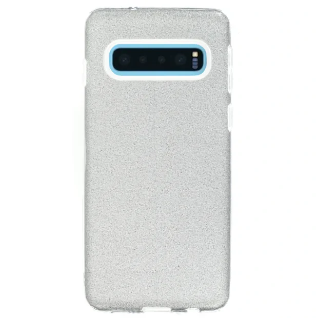 Husa Silicon Samsung Galaxy S10, Glitter Argintie