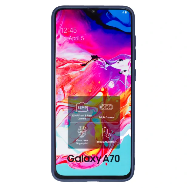 Husa Silicon Slim Samsung Galaxy A70, Albastru Mat