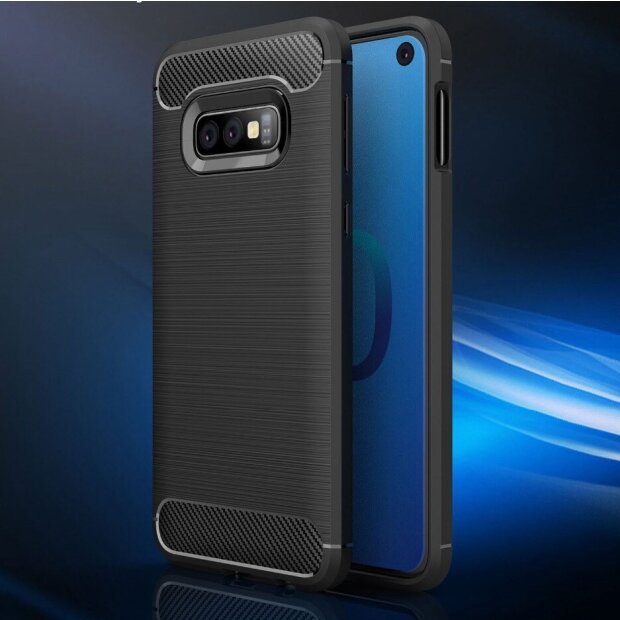 Husa Silicon Slim Samsung Galaxy S10 E, Negru Carbon 