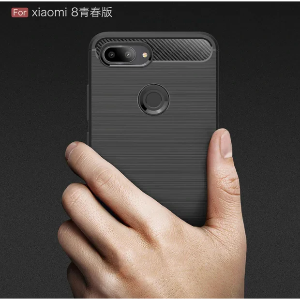 Husa Silicon Xiaomi M1 8 Lite, Negru Carbon