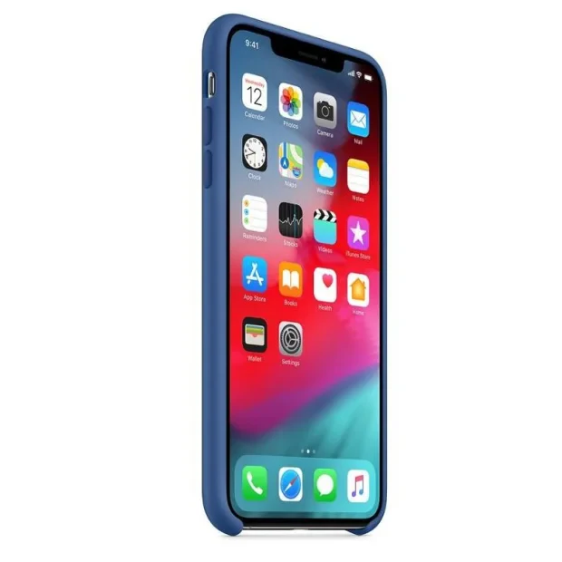 Husa Silicone Cover Apple pentru iPhone XS Max Delft Blue