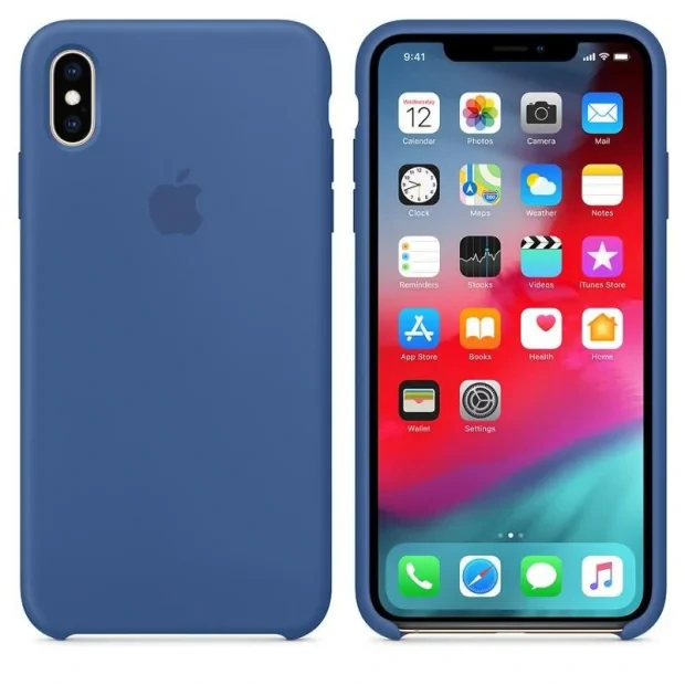 Husa Silicone Cover Apple pentru iPhone XS Max Delft Blue