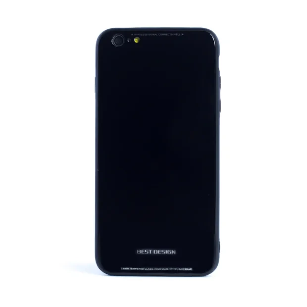 Husa spate sticla iPhone 6 Plus, Contakt Neagra