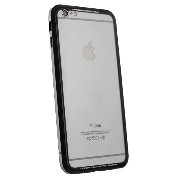 Husa spate sticla iPhone 6 Plus iShield Rama Gri