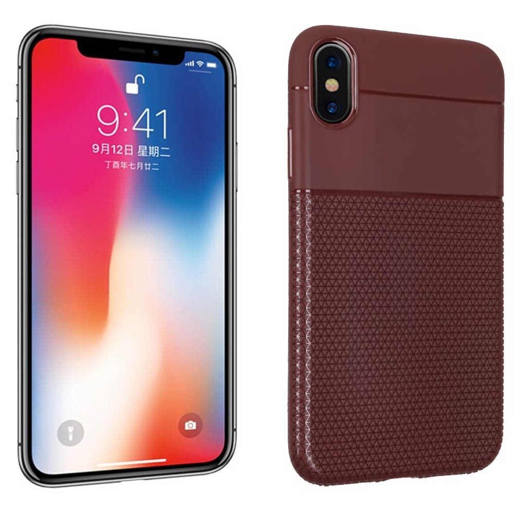 Husa Splicing Flexible TPU iPhone XS Max, Maro thumb