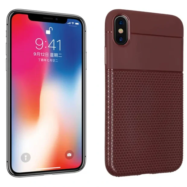 Husa Splicing Flexible TPU iPhone XS Max, Maro