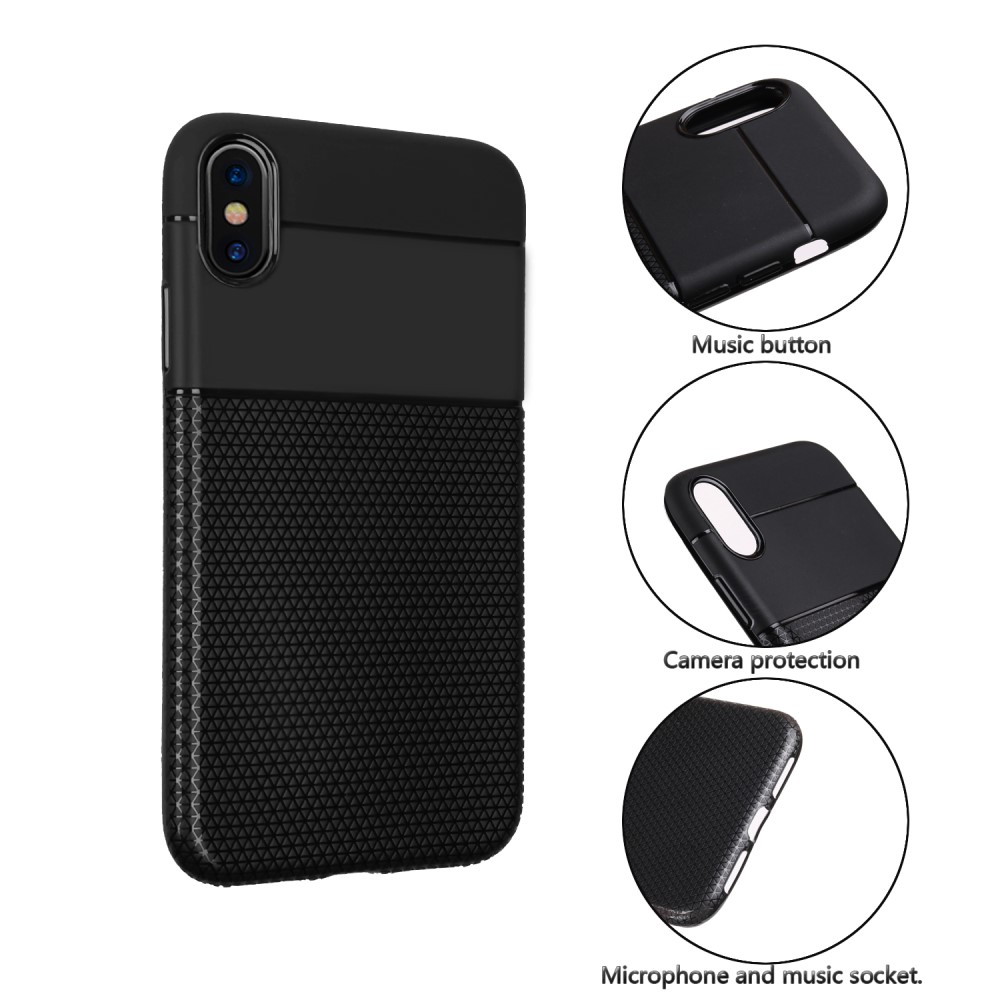 Husa Splicing Flexible TPU iPhone XS Max, Neagra thumb