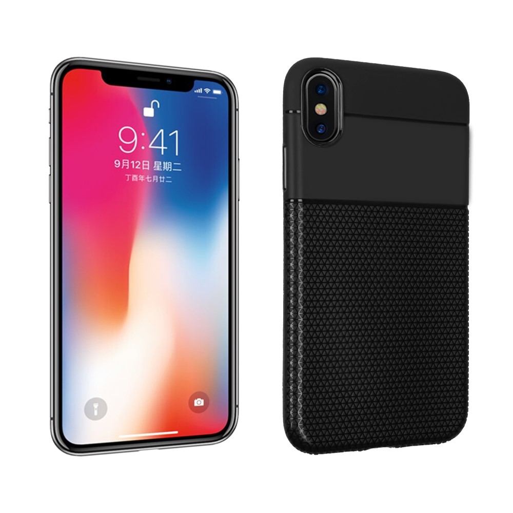 Husa Splicing Flexible TPU iPhone XS Max, Neagra thumb