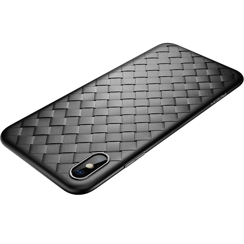 Husa TPU iPhone XS Max Woven Pattern Neagra Rock thumb