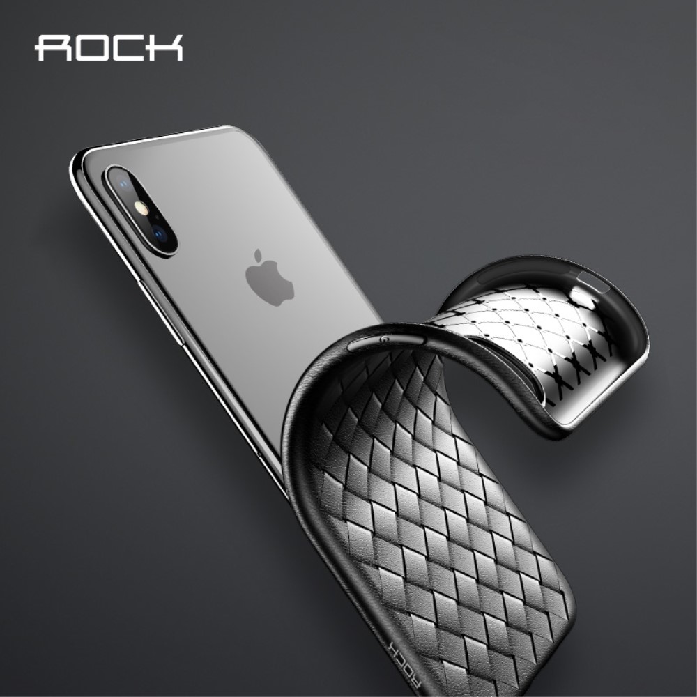 Husa TPU iPhone XS Max Woven Pattern Neagra Rock thumb