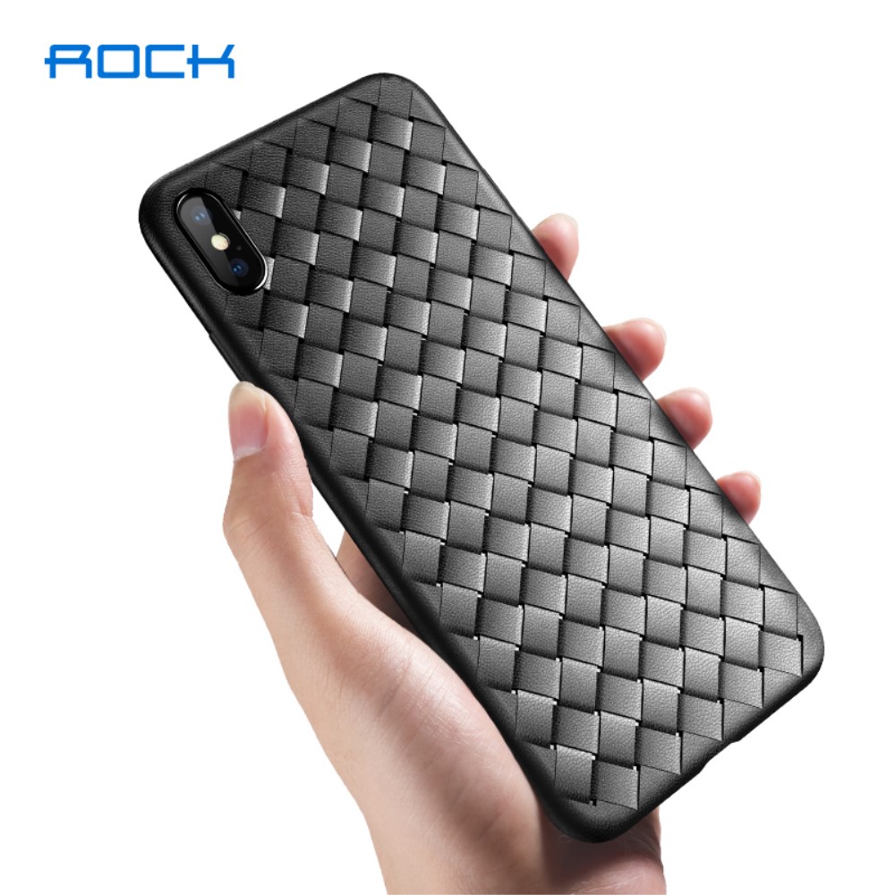 Husa TPU iPhone XS Max Woven Pattern Neagra Rock thumb