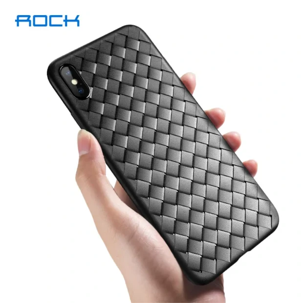 Husa TPU iPhone XS Max Woven Pattern Neagra Rock