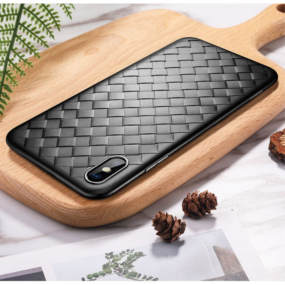 Husa TPU iPhone XS Max Woven Pattern Neagra Rock thumb