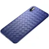 Husa  TPU iPhone XS Max Woven Pattern Rock Albastra