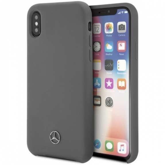 Husa TPU iPhone XS Max Lining Navi Mercedes, Gri thumb