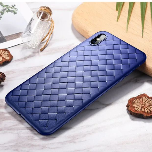 Husa TPU iPhone X/XS Woven Pattern Albastra Rock