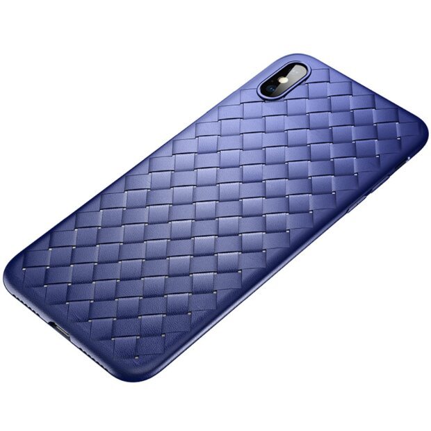 Husa TPU iPhone X/XS Woven Pattern Albastra Rock