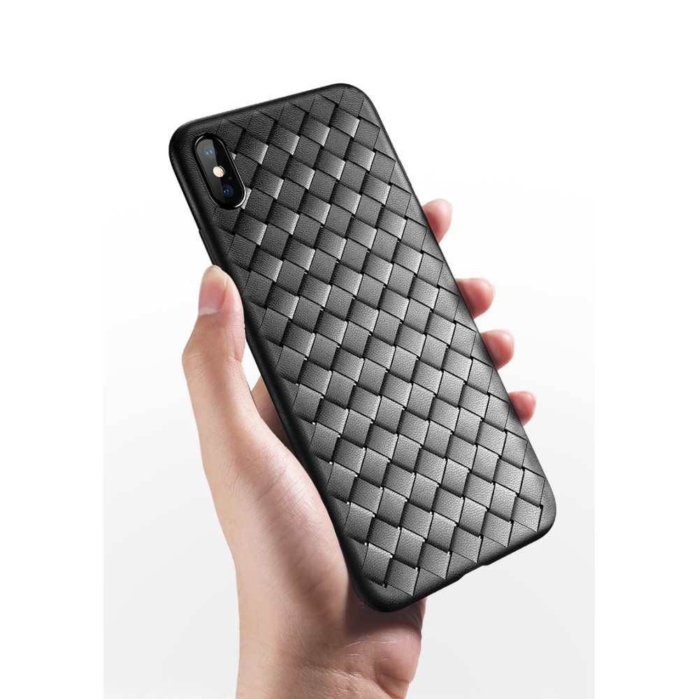 Husa TPU iPhone X/XS Woven Pattern Neagra Rock thumb