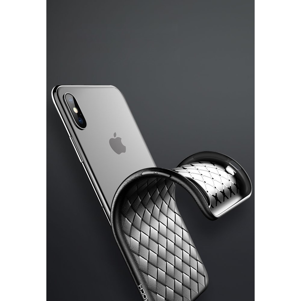 Husa TPU iPhone X/XS Woven Pattern Neagra Rock thumb