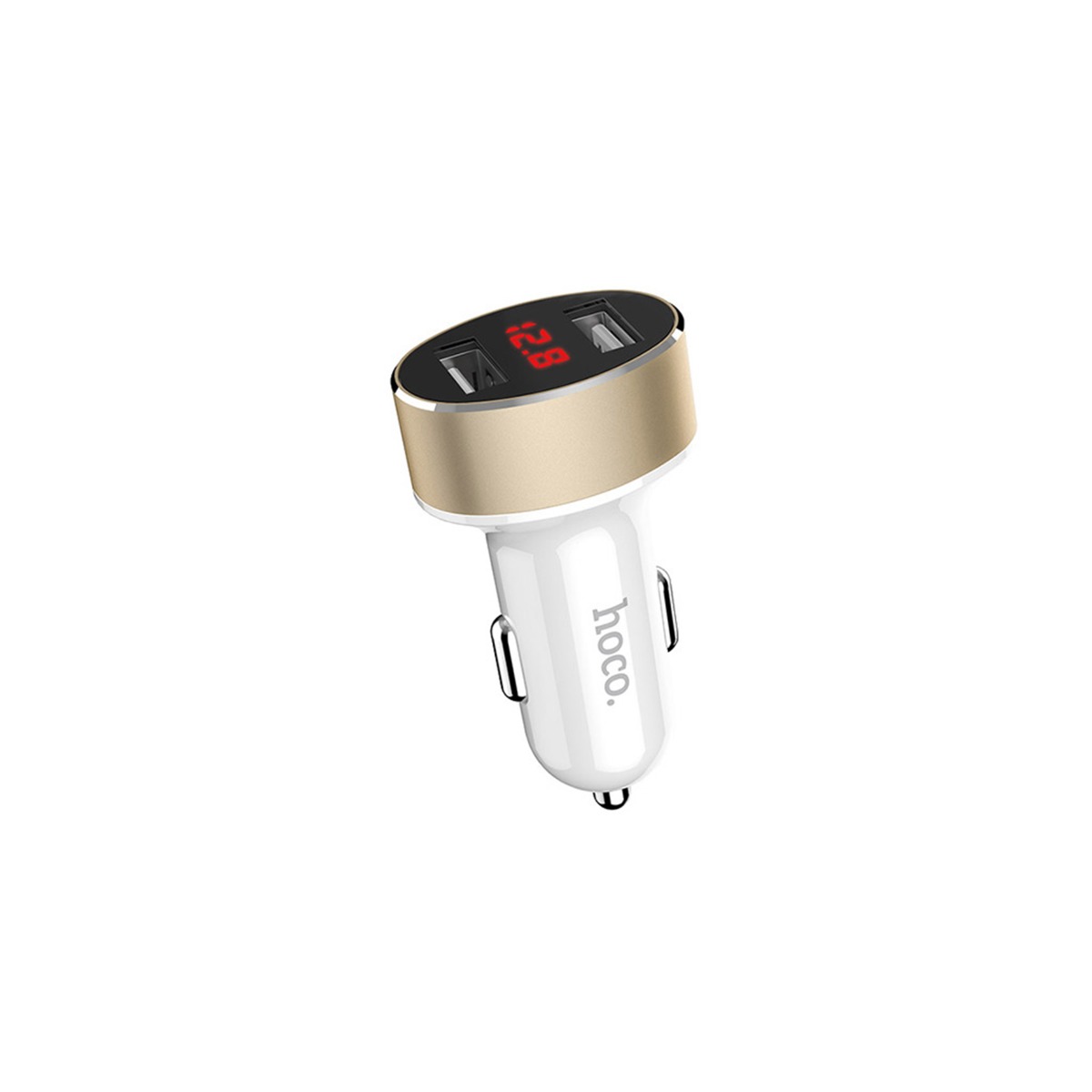 Incarcator auto digital dual usb Hoco Z26 Alb thumb