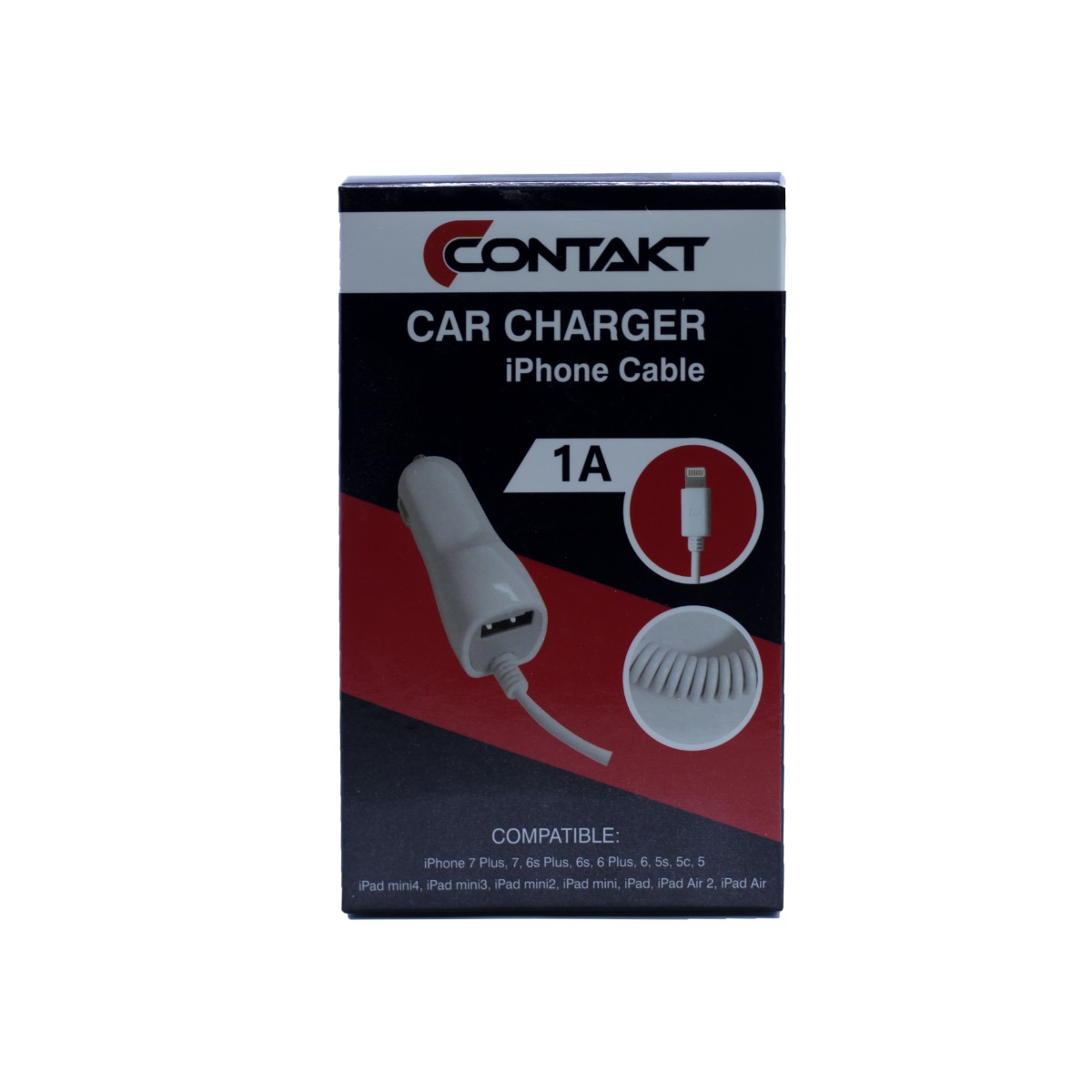 Incarcator auto lightning 1X USB Contakt Alb 1A thumb