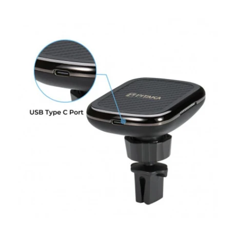 Incarcator Auto Pitaka MagEZ Wireless QC 3.0 10W Magnetic Negru