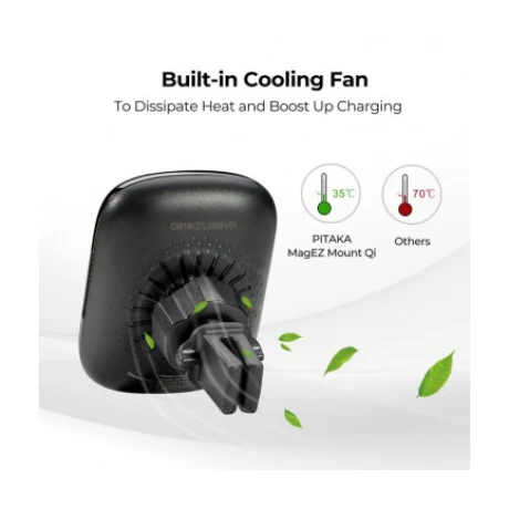 Incarcator Auto Pitaka MagEZ Wireless QC 3.0 10W Magnetic Negru