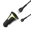 Incarcator auto QC3.0 + Cablu Type C Negru Z31 Hoco 