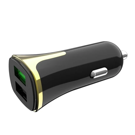 Incarcator auto QC3.0 + Cablu Type C Negru Z31 Hoco 