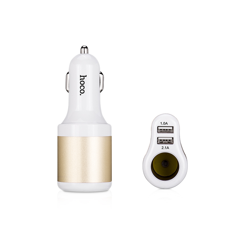 Incarcator auto rapid dual usb Hoco UC206 Alb thumb
