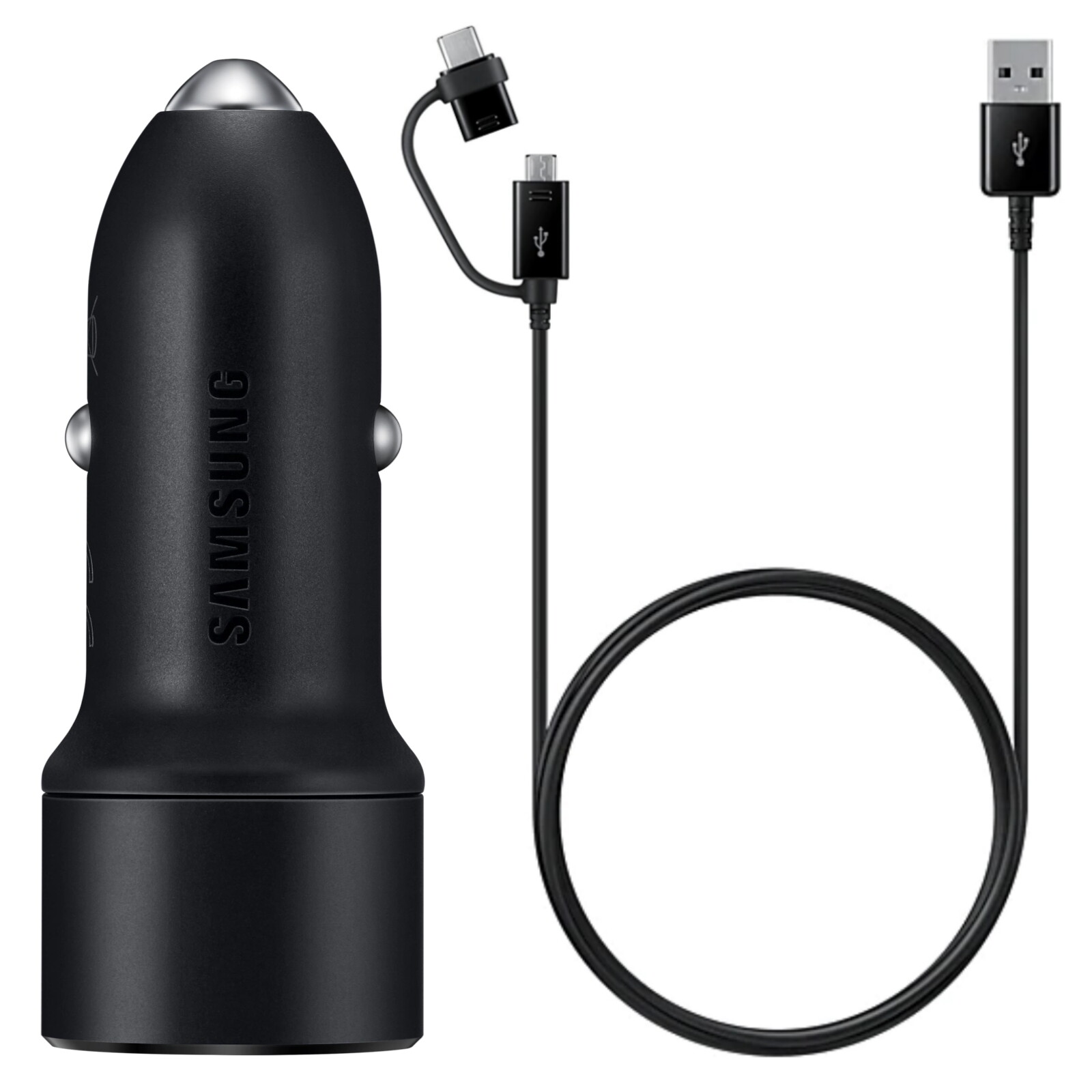 Incarcator Auto Samsung  2 xUSB 15W Cablu Type C 1.5m Negru thumb