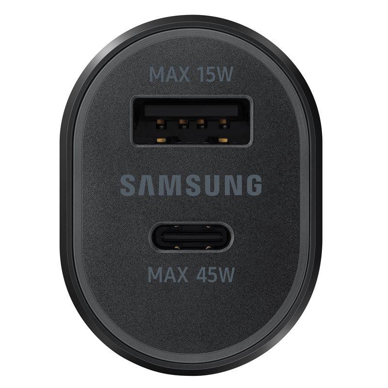 Incarcator Auto Samsung QC 3.0 2xUSB 45W + Cablu Type-C la Type-C Negru thumb
