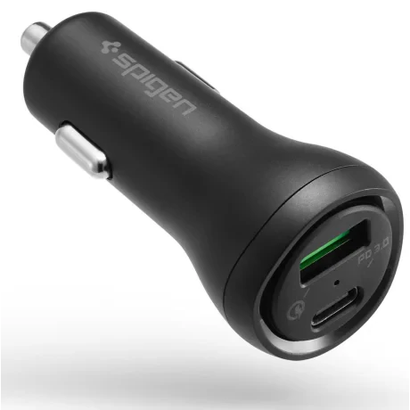 Incarcator Auto Spigen 2xUsb QC 3.0 27W Black