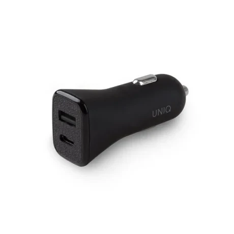 Incarcator Auto Uniq Votro Duo QC 3.0 1xUsb-1xType C Negru