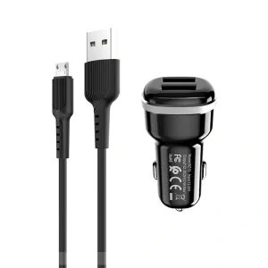 Incarcator auto Z13 + Cablu Micro USB Negru Borofone