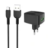 Incarcator retea 1xUSB C70A+Cablu Date Micro USB Negru Hoco