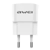 Incarcator Retea Awei 2xUsb cu Cablu Date Lightning 1m Alb