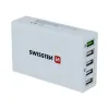 Incarcator Retea cu Incarcare Rapida, Swissten Smart IC 5xUSB 3.0 50W Alb