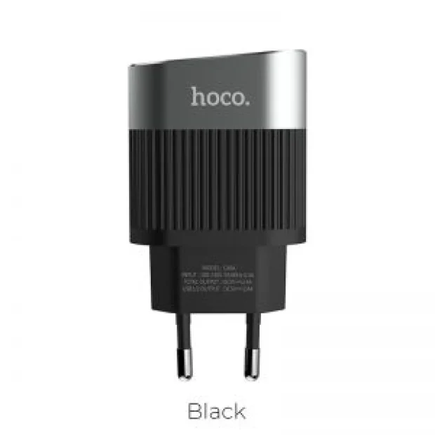 Incarcator Retea cu led 2x USB, C40A Hoco Negru