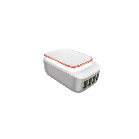 Incarcator Retea cu led 4x USB + Cablu Lightning, Fast Charge Ldnio