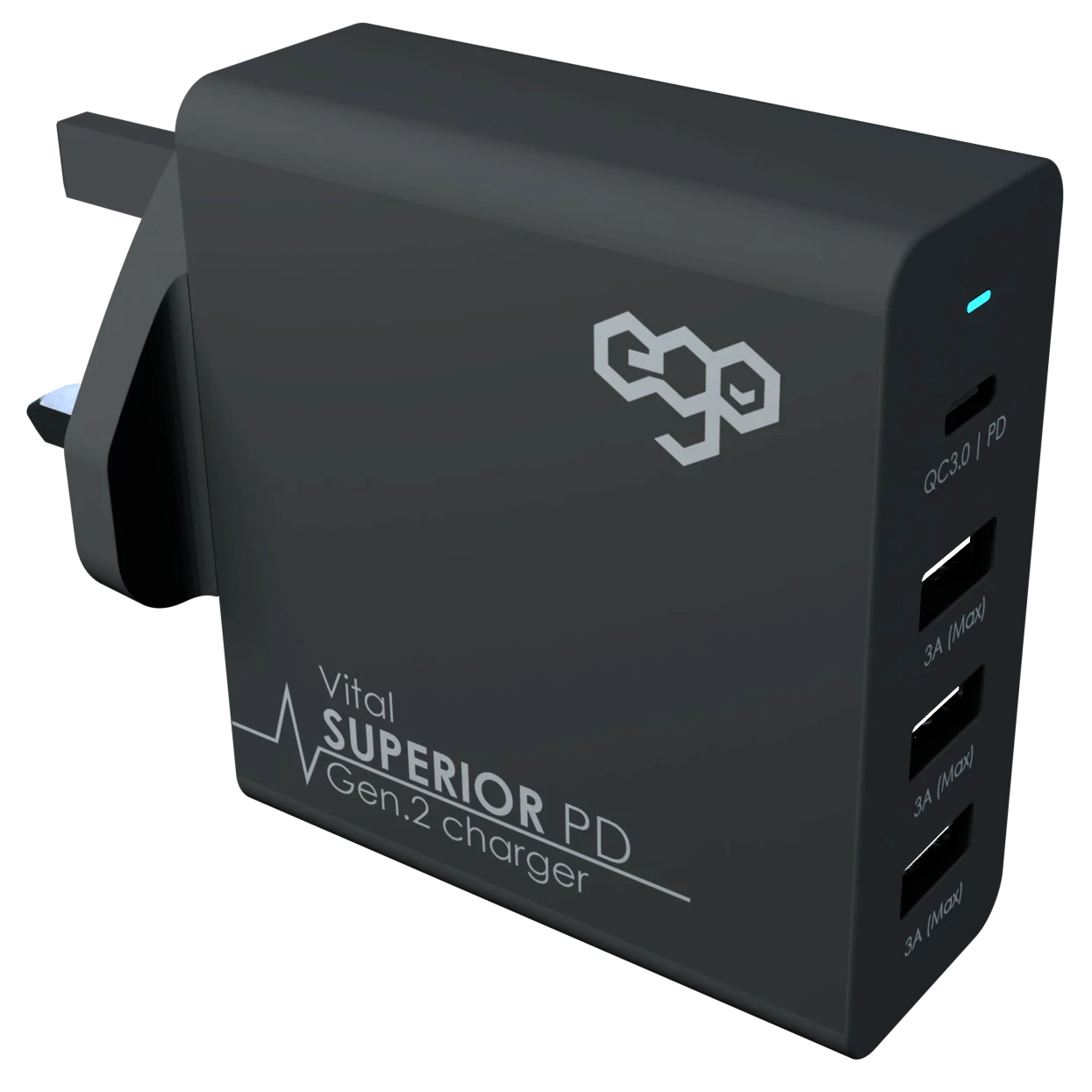 Incarcator Retea Ego Superior PD-510 4xUsb QC 3.0 70W Negru thumb