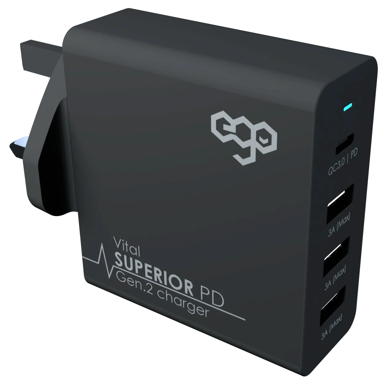 Incarcator Retea Ego Superior PD-510 4xUsb QC 3.0 70W Negru thumb