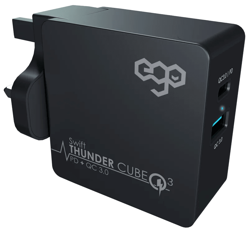 Incarcator Retea Ego Thunder Cube  2xUsb QC 3.0 43W Negru thumb