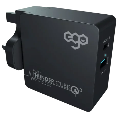 Incarcator Retea Ego Thunder Cube  2xUsb QC 3.0 43W Negru