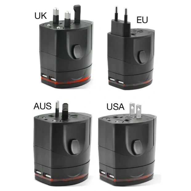 Incarcator Retea Fonex Universal USA/UK/EU/AUS 2xUsb Negru