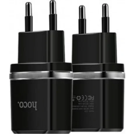 Incarcator Retea Hoco C12 2x USB Negru