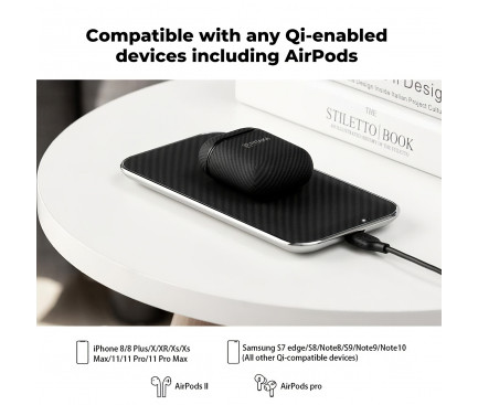 Incarcator Retea Pitaka Wireless Air Essential AE1001 QC 3.0 10W Negru thumb