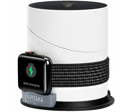 Incarcator Retea Pitaka Wireless MagDock pentru Apple Watch si Telefon MD1001P QC 3.0 10W Alb thumb